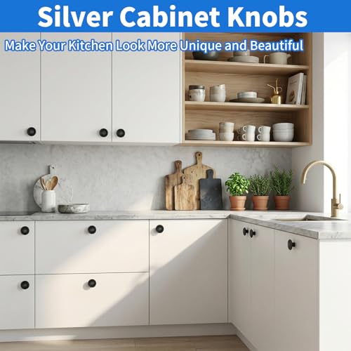 TamBee 114 Inch Cabinet Knobs 30 Pack Matte Black Round Drawer PullsAluminum Drawer Handles Door Hardware for Dresser Cabinets Kitchen Bedroom - Image 3