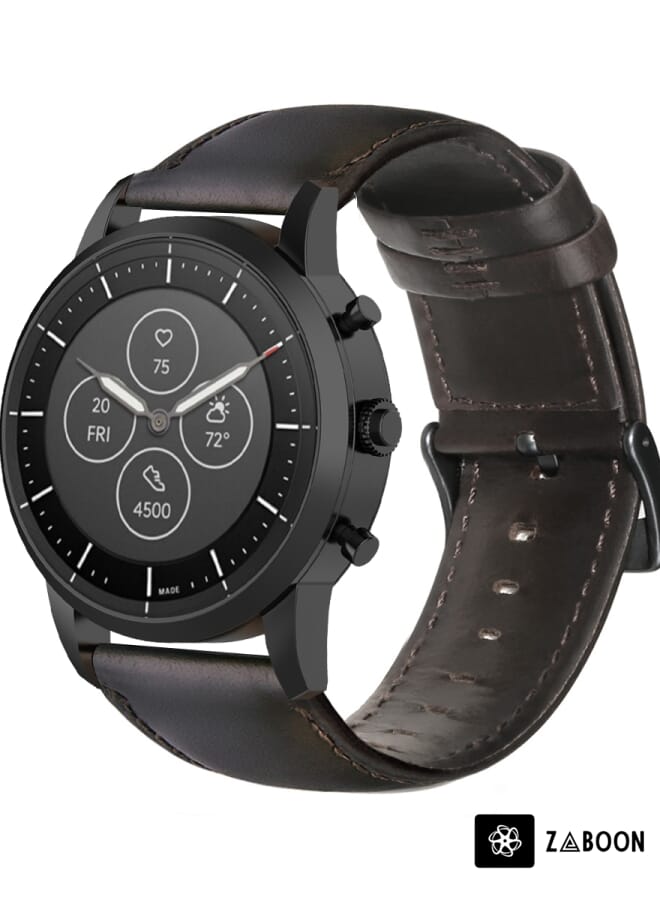 Zaboon سوار ساعة ذكية هجين من فوسيل HR مصنوع من جلد الزيت الشمعي الأصلي - Image 1