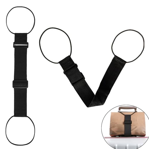 DraCra 2 Pack Luggage Straps for Add a Bag Bungees Lightweight Easy Elastic Wrap Belts for Attaching Extra Bags Purse to Suitcase Handle Handbag Backpack Spinner Carryon Travel Airport - Image 1