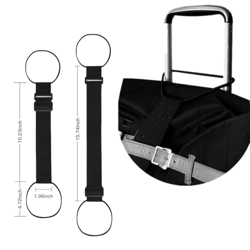 DraCra 2 Pack Luggage Straps for Add a Bag Bungees Lightweight Easy Elastic Wrap Belts for Attaching Extra Bags Purse to Suitcase Handle Handbag Backpack Spinner Carryon Travel Airport - Image 5