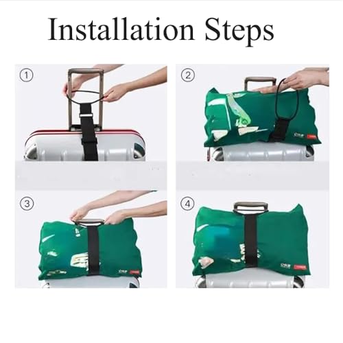 DraCra 2 Pack Luggage Straps for Add a Bag Bungees Lightweight Easy Elastic Wrap Belts for Attaching Extra Bags Purse to Suitcase Handle Handbag Backpack Spinner Carryon Travel Airport - Image 3