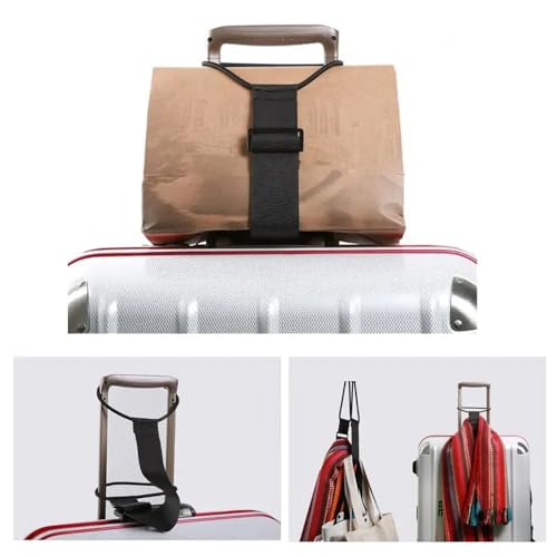 DraCra 2 Pack Luggage Straps for Add a Bag Bungees Lightweight Easy Elastic Wrap Belts for Attaching Extra Bags Purse to Suitcase Handle Handbag Backpack Spinner Carryon Travel Airport - Image 4