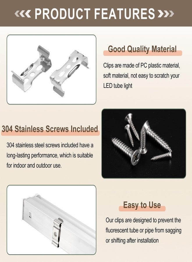 MECCANIXITY T5 Clips Bracket Hanger Fluorescent Tube T5 LED Bulb Holder Clamps Light Fixture Replacement with Screws for LED Integrated Lighting, Flat Pack of 24 - Image 4