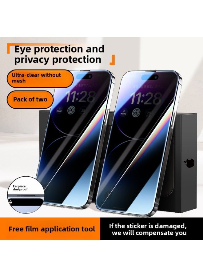 For Iphone 14/13 Anti-peep Tempered Film For Iphone15promax Anti-peeping 14pro Phone Film 12-Colour:[eye Protection Anti-peep 2 Pieces] Soft Light Does Not Hurt The Eyes★Privacy Is Not Disclosed★Full Screen Explosion-proof-Size:For Iphone 15 Pro Max