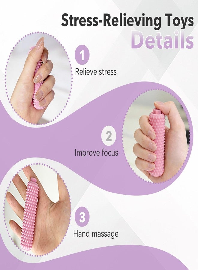 Parawo 2PCS Little Ouchies Pain Stim Fidget,Spiky Sensory Fidget Toys for Adults Anxiety Relief(Pink,Purple) - Image 3