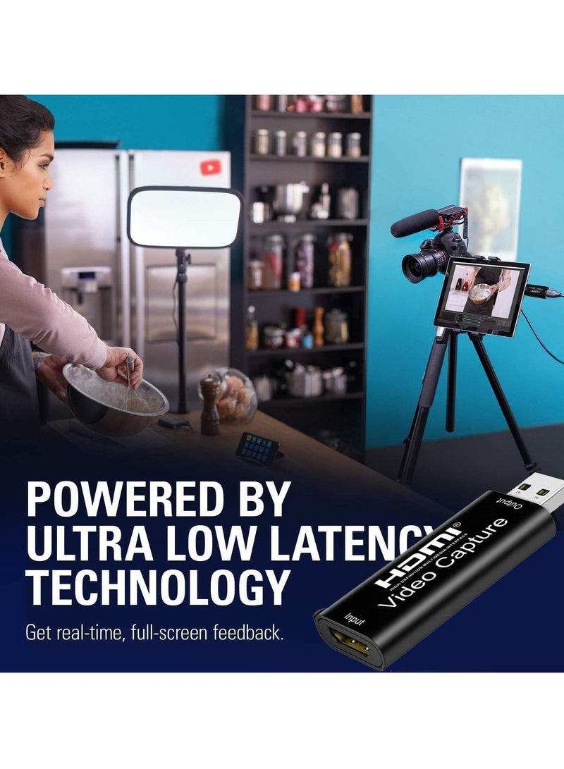 4K HDMI Video Capture Card,Cam Link Card Game Audio Adapter HDMI to USB 2.0 Record Capture Device for Streaming,Live Broadcasting,Video Conference,Teaching,Gaming - Image 4