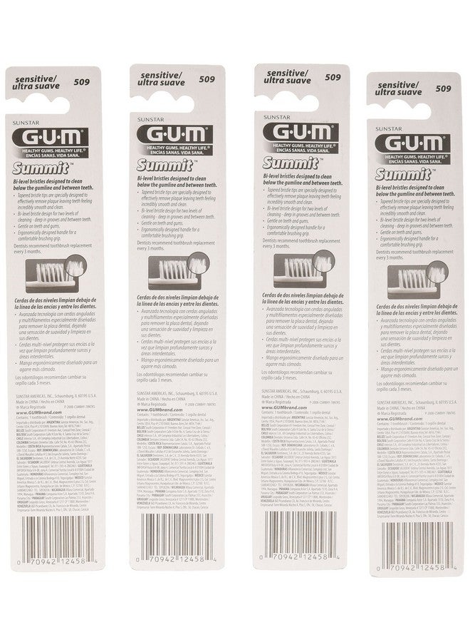 صن ستار فرشاة أسنان Sunstar 509P GUM Summit+، رأس مضغوط، شعيرات حساسة (عبوة من 12 قطعة) - Image 2