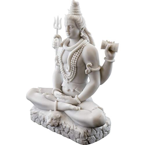 Top Collection Shiva Statue in Padmasana Lotus Pose-Hindu God of Destroying Evil, Ignorance, and Death Sculpture - Collectible New Age Hinduism Figurine (White Marble) - Image 2