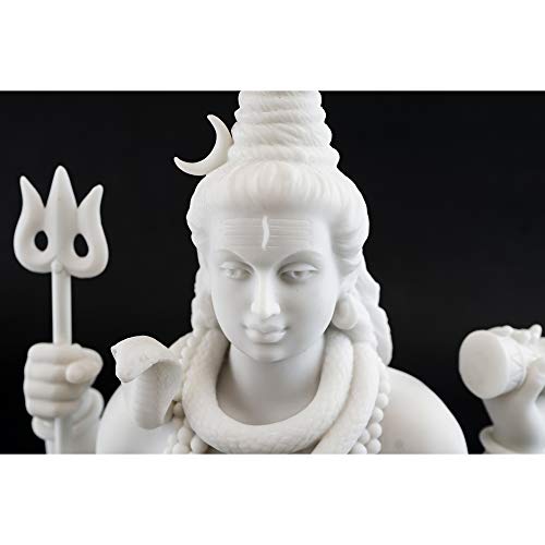 Top Collection Shiva Statue in Padmasana Lotus Pose-Hindu God of Destroying Evil, Ignorance, and Death Sculpture - Collectible New Age Hinduism Figurine (White Marble) - Image 5