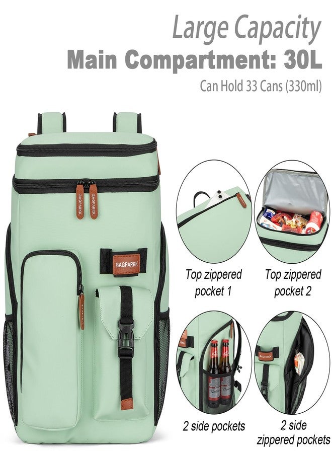 BAGPARKK Insulated Cooler Backpack,33 Cans Multifunctional Double Deck Leakproof Cooler Bag with Sternum Strap,Large Capacity Lightweight Travel Camping Beach Backpack Cooler Ice Chest for Men Women - Image 4