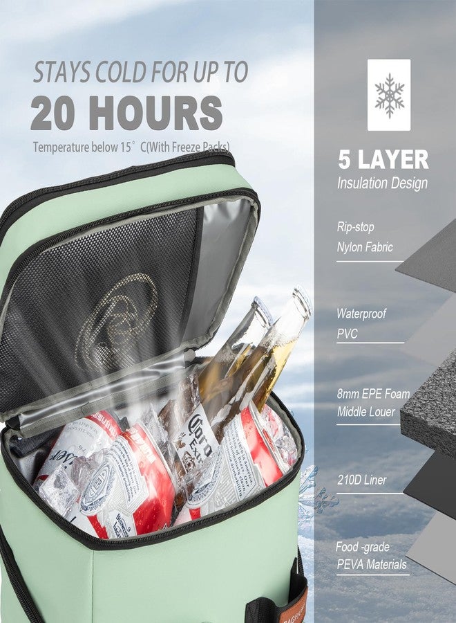 BAGPARKK Insulated Cooler Backpack,33 Cans Multifunctional Double Deck Leakproof Cooler Bag with Sternum Strap,Large Capacity Lightweight Travel Camping Beach Backpack Cooler Ice Chest for Men Women - Image 2