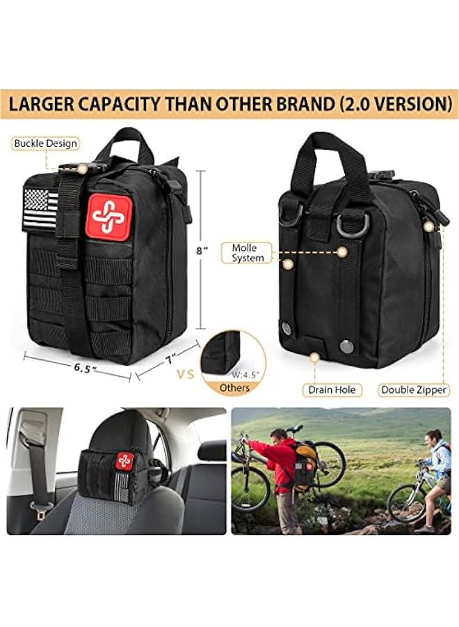 Arabest 250 Piece Survival Gear First Aid Kit with Molle Compatible Bag and Emergency Tent - Essential Emergency Kit for Earthquake, Outdoor Adventure, Hiking, Hunting - Great Gifts for Men and Women - Image 2