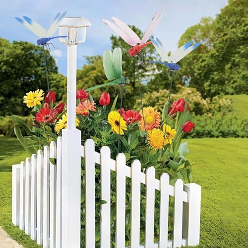 Defemim 6 Pack Dragonfly Clip,3D Dragonfly Garden Stakes Decor,Fly Deterrent,Dragonfly Humming Bird Stakes,Deer and Horse,Bird and Fly Scare Devices for Indoor Outdoor Garden - Image 3