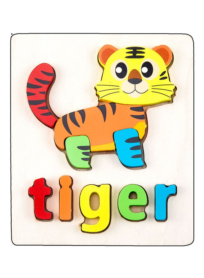 3d educational wooden toy in the form of a tiger  - Image 1