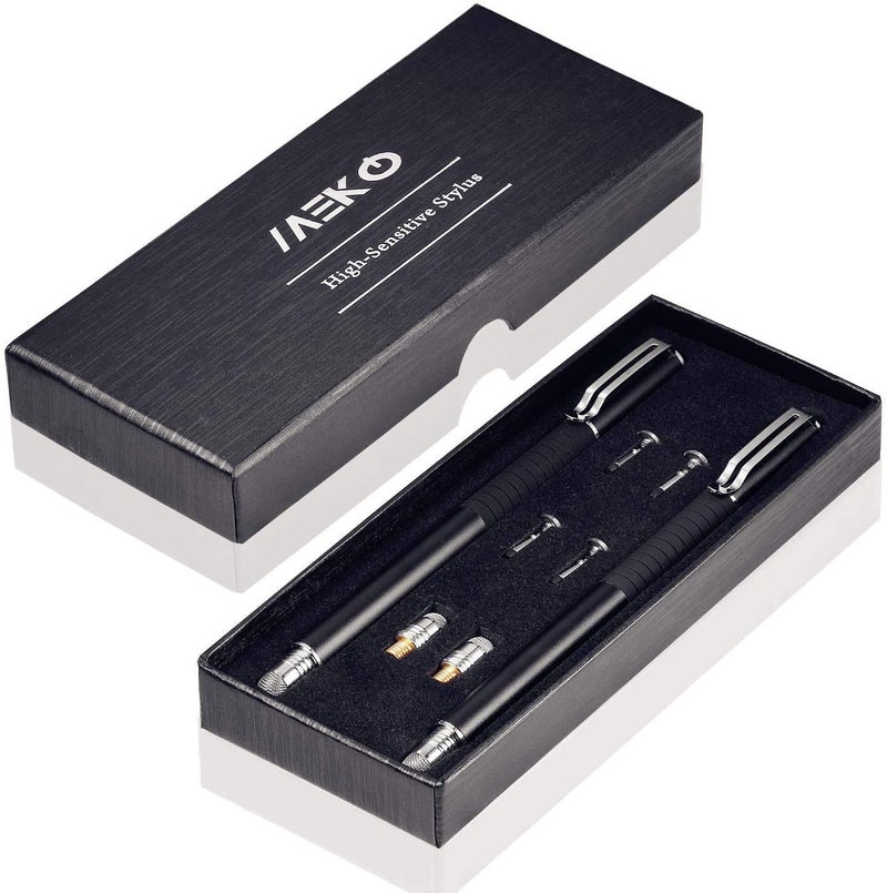MEKO Universal Stylus,[2 in 1 Precision Series] Disc Stylus Touch Screen Pens for All Capacitive Touch Screens Cell Phones, Tablets, Laptops Bundle with 6 Replacement Tips - (2 Pcs, Black/Black) - Image 5
