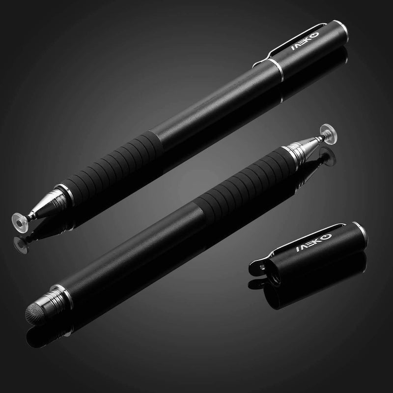 MEKO Universal Stylus,[2 in 1 Precision Series] Disc Stylus Touch Screen Pens for All Capacitive Touch Screens Cell Phones, Tablets, Laptops Bundle with 6 Replacement Tips - (2 Pcs, Black/Black) - Image 4