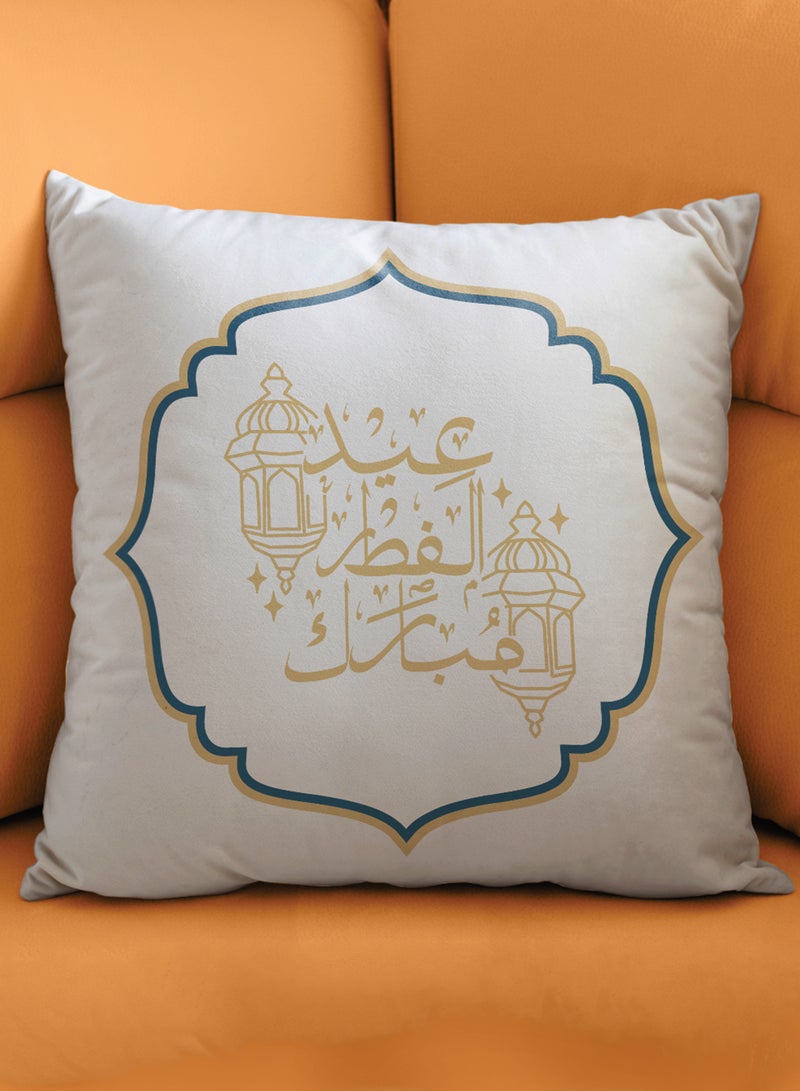 LOWHA Polyester Pillowcase Cushion Cover with Mubarak Eid Al-Fitr Design - Image 3