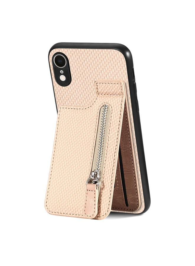 إيروريكس جراب هاتف iPhone XR مصنوع من ألياف الكربون مع سحاب رأسي قابل للطي - Image 1