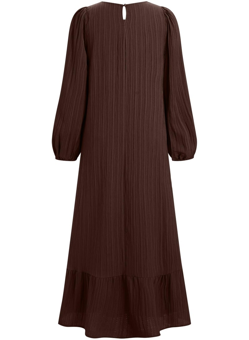 Muslim Dresses for Women One-Piece Long Sleeve Round Neck Islamic Prayer Dress Abaya Kaftan Dubai Casual Dress  - Image 2