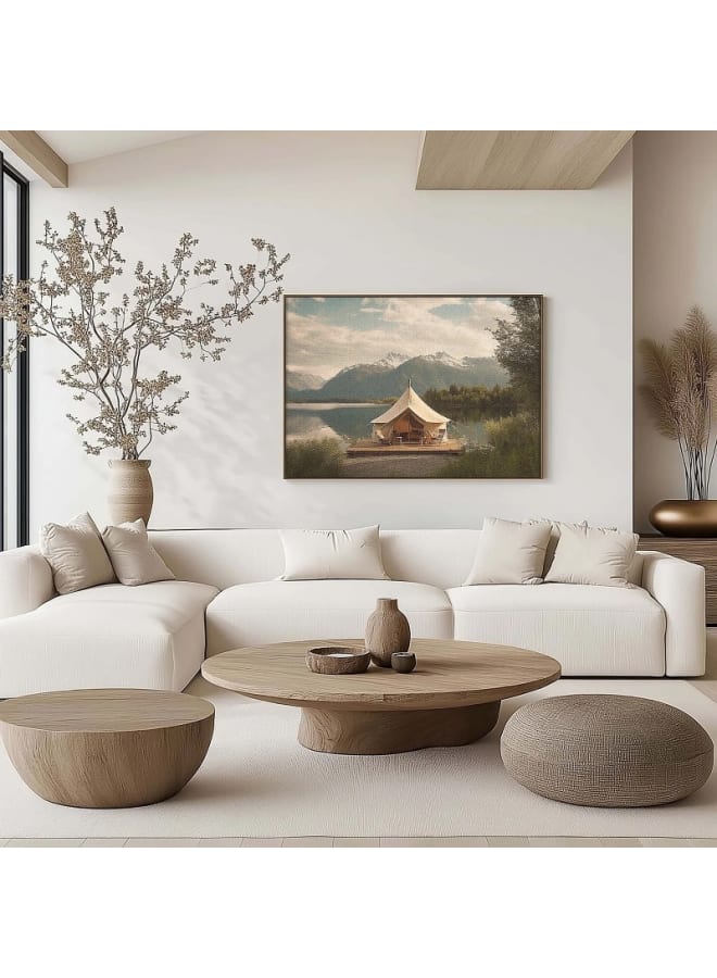 Home Gallery Luxurious glamping site with stunning lake mountain framed wall art 120x80  - Image 2