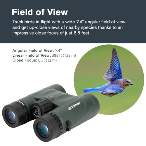 Celestron - Nature DX 8x32 Binoculars – Ideal for Birding and Outdoors – 32mm Objective Lenses – Wide 7.4° Field of View – BaK-4 Prisms – Fully Multi-Coated – Waterproof and Fogproof - Image 5