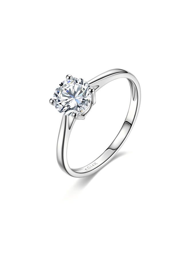 CRITI RORA 1-3 Carat Lab Grown Diamond Engagement Ring 14K White Gold,IGI Certified Round Cut (E-F Color VS2-SI1) Classic 4-Prong Ring for Women,Wedding Ring, 5, White Gold, Diamond - Image 1