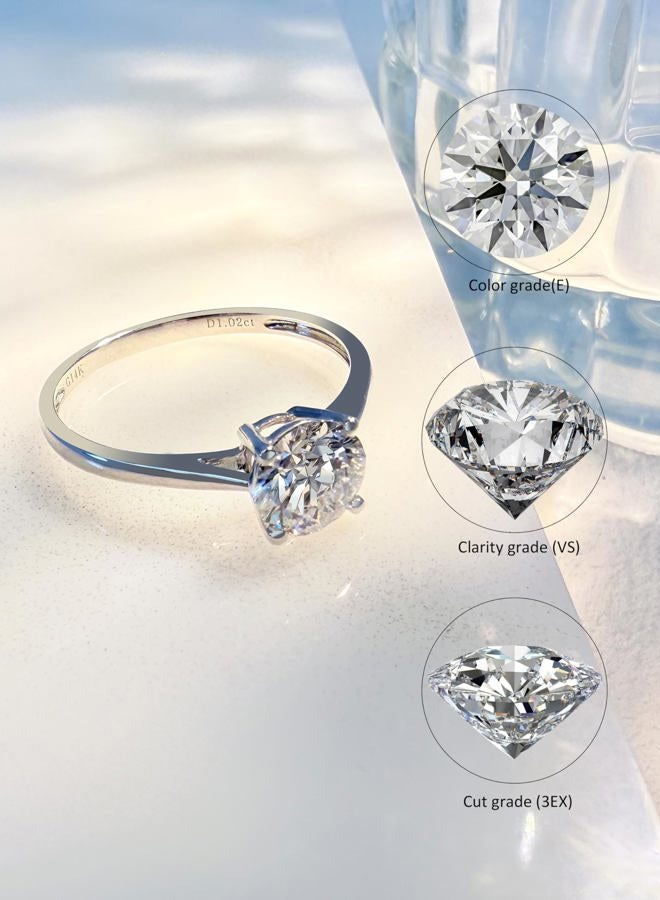 CRITI RORA 1-3 Carat Lab Grown Diamond Engagement Ring 14K White Gold,IGI Certified Round Cut (E-F Color VS2-SI1) Classic 4-Prong Ring for Women,Wedding Ring, 5, White Gold, Diamond - Image 3