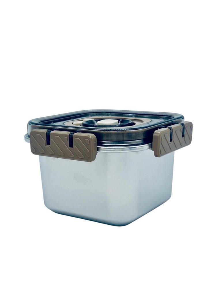 MTM Stainless Steel Food Container 800ml, Siver/Brown - Image 3