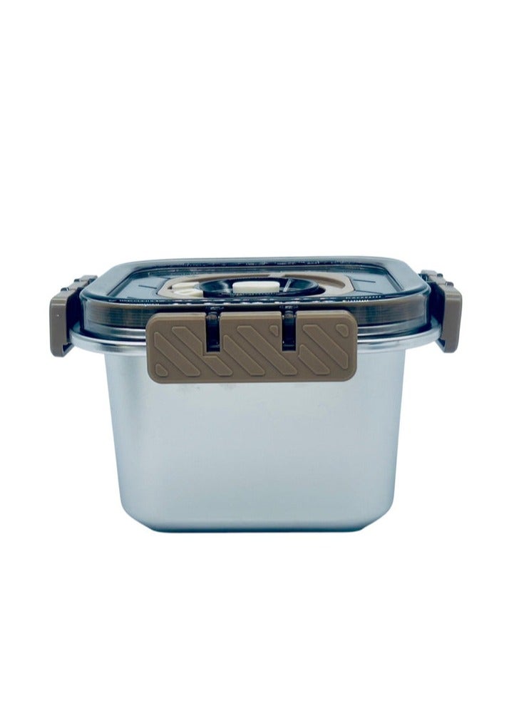 MTM Stainless Steel Food Container 800ml, Siver/Brown - Image 1