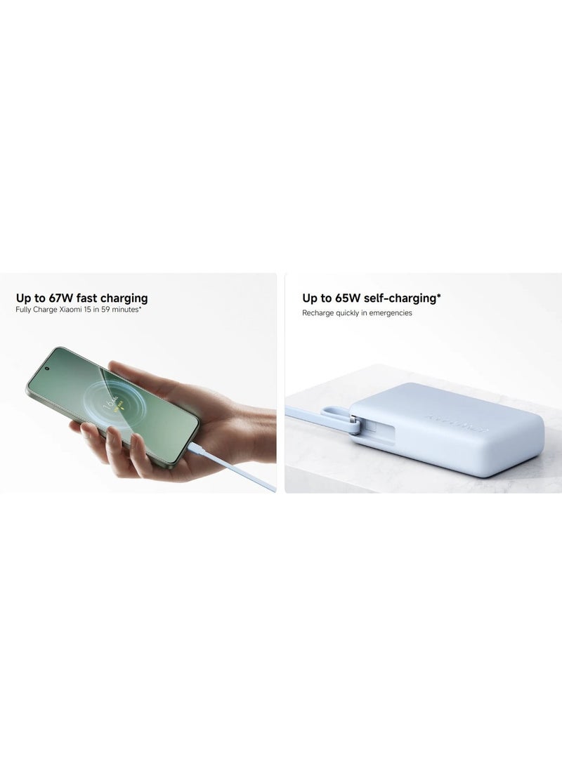 Xiaomi 67W 20,000mAh Power Bank with Integrated Cable - Portable Fast Charger Tan Beige - Image 4