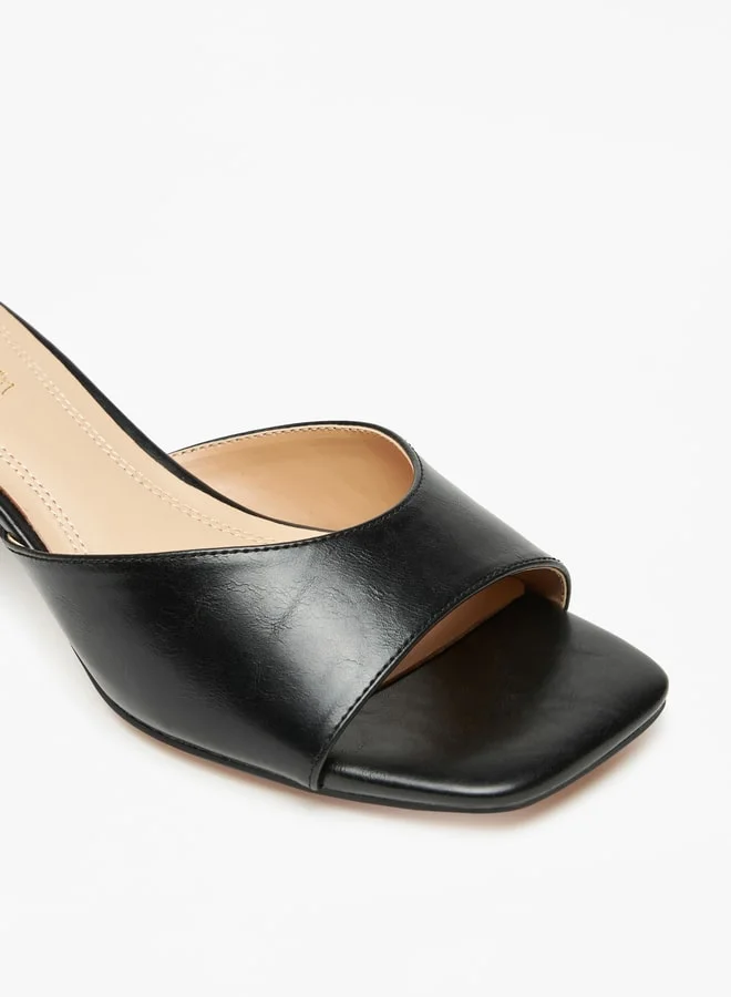 Celeste Women's Solid Slip-On Sandals with Kitten Heels