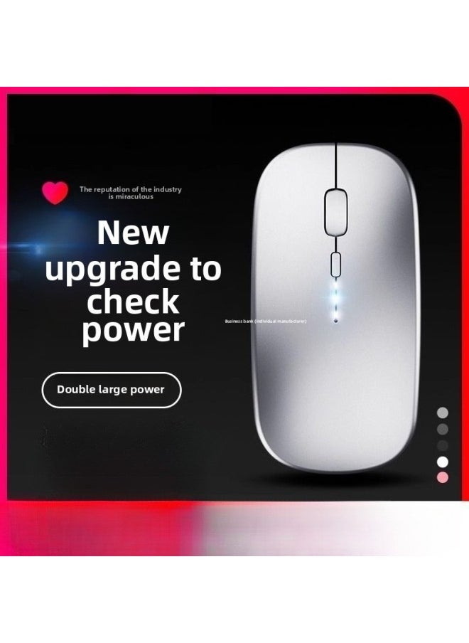 Generic - Wireless Mouse Charging Mute Bluetooth Dual-mode Home Office Laptop Desktop External Unlimited Mouse-Specifications:Metallic Gray--bluetooth Wireless Dual Mode [2.4g Wireless + Bluetooth 5.0 + Bluetooth 4.0] - Image 1