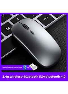 Wireless Mouse Charging Mute Bluetooth Dual-mode Home Office Laptop Desktop External Unlimited Mouse-Specifications:Metallic Gray--bluetooth Wireless Dual Mode [2.4g Wireless + Bluetooth 5.0 + Bluetooth 4.0]
