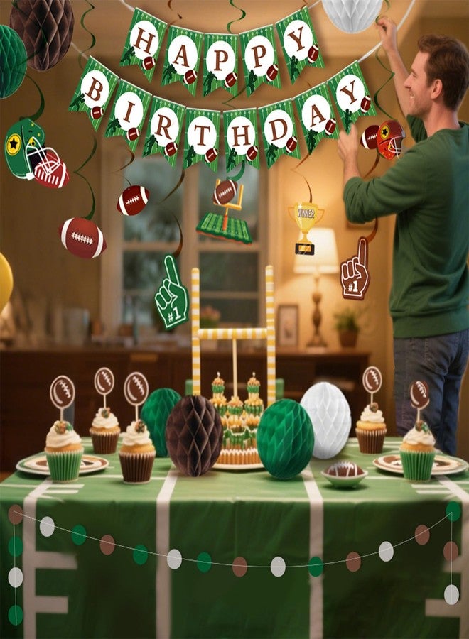 RTHPY Football Party Decorations Football Hanging Swirl Decorations Football Football Birthday Banner Honeycomb Balls Circle Dots Garland for Football Season Game Day Tailgate Party Home Decor Supplies - Image 5