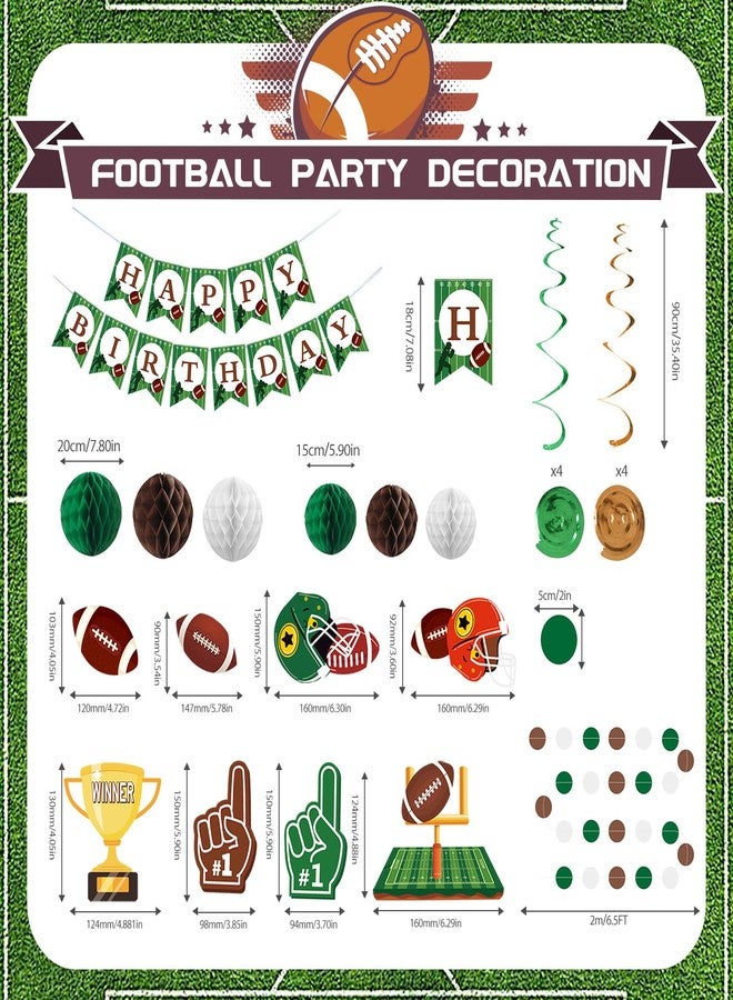 RTHPY Football Party Decorations Football Hanging Swirl Decorations Football Football Birthday Banner Honeycomb Balls Circle Dots Garland for Football Season Game Day Tailgate Party Home Decor Supplies - Image 2