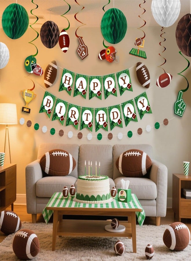 RTHPY Football Party Decorations Football Hanging Swirl Decorations Football Football Birthday Banner Honeycomb Balls Circle Dots Garland for Football Season Game Day Tailgate Party Home Decor Supplies - Image 4