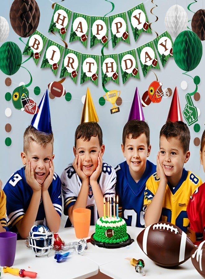 RTHPY Football Party Decorations Football Hanging Swirl Decorations Football Football Birthday Banner Honeycomb Balls Circle Dots Garland for Football Season Game Day Tailgate Party Home Decor Supplies - Image 3
