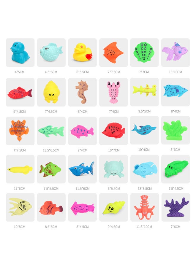 Atlas Cognitive Fishing Toys Children's Toys Magnetic Fishing Toy Set Beach Pool Set Manufacturers-Color:42-piece Set (reachable Turtle Fishing Rod Set) (Backpack Bag) - Image 4