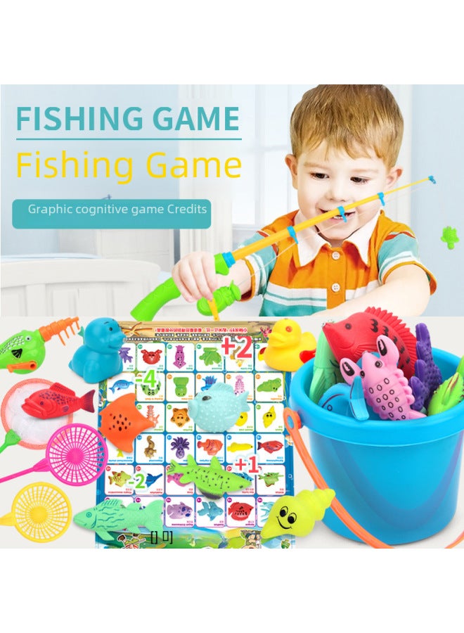 Atlas Cognitive Fishing Toys Children's Toys Magnetic Fishing Toy Set Beach Pool Set Manufacturers-Color:42-piece Set (reachable Turtle Fishing Rod Set) (Backpack Bag) - Image 2