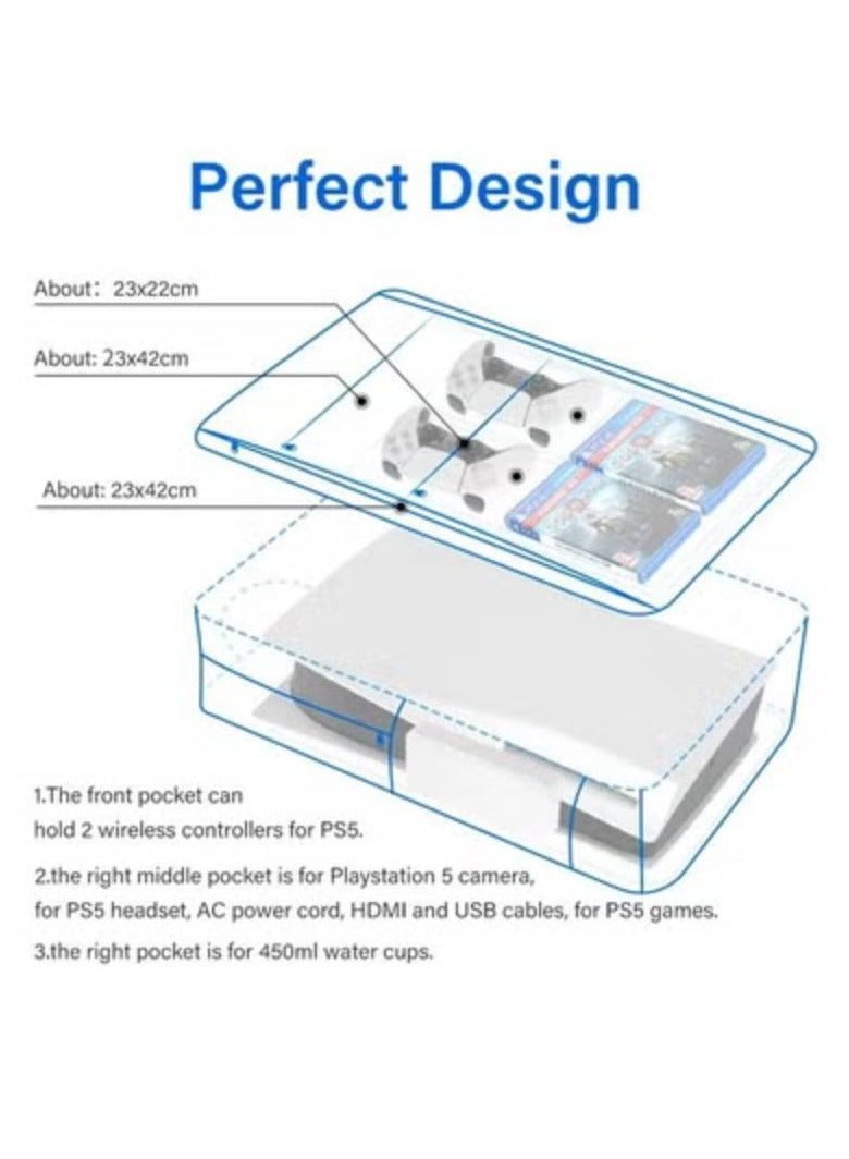 دوبي حقيبة تخزين سفر لبلايستيشن 5 و اكس بوكس سيريس X S مع جيوب للأكسسوارات - Image 3