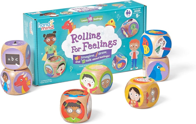 hand2mind hand2mind Rolling for Feelings Dice Game Therapy Games Play Therapy Toys Social Emotional Learning Emotional Regulation for Kids Social Skills Activities for Kids School Counselor Supplies - Image 1