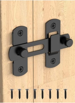 Y&D 3 PCS Door Lock, Stainless Steel Gate Latches Flip Latch Safety Bolt MK001 Matte Black Finish  - Image 1