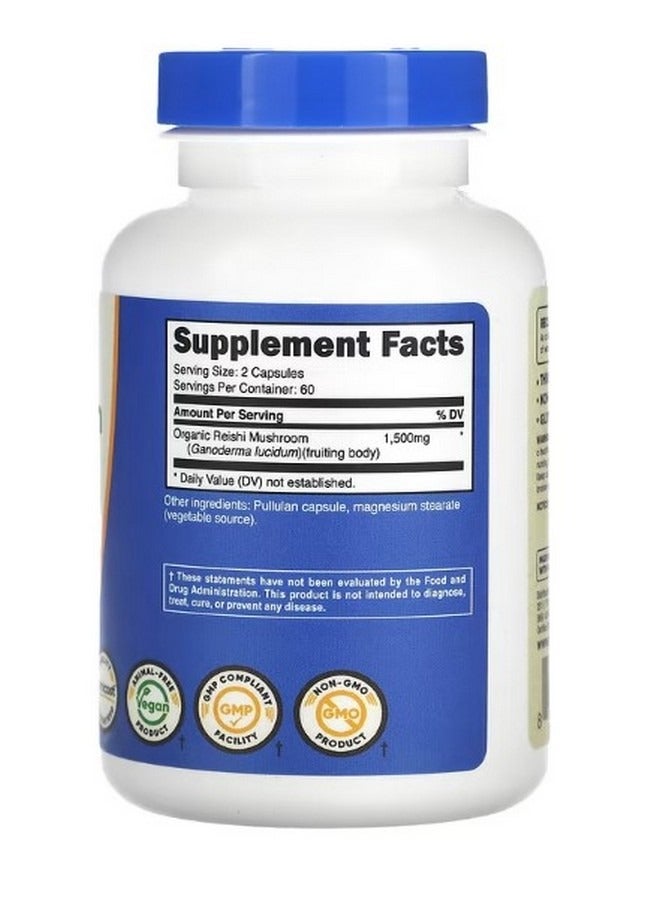 Nutricost Reishi Mushroom 1500 Mg 120 Capsules 750 Mg Per Capsule - Image 2