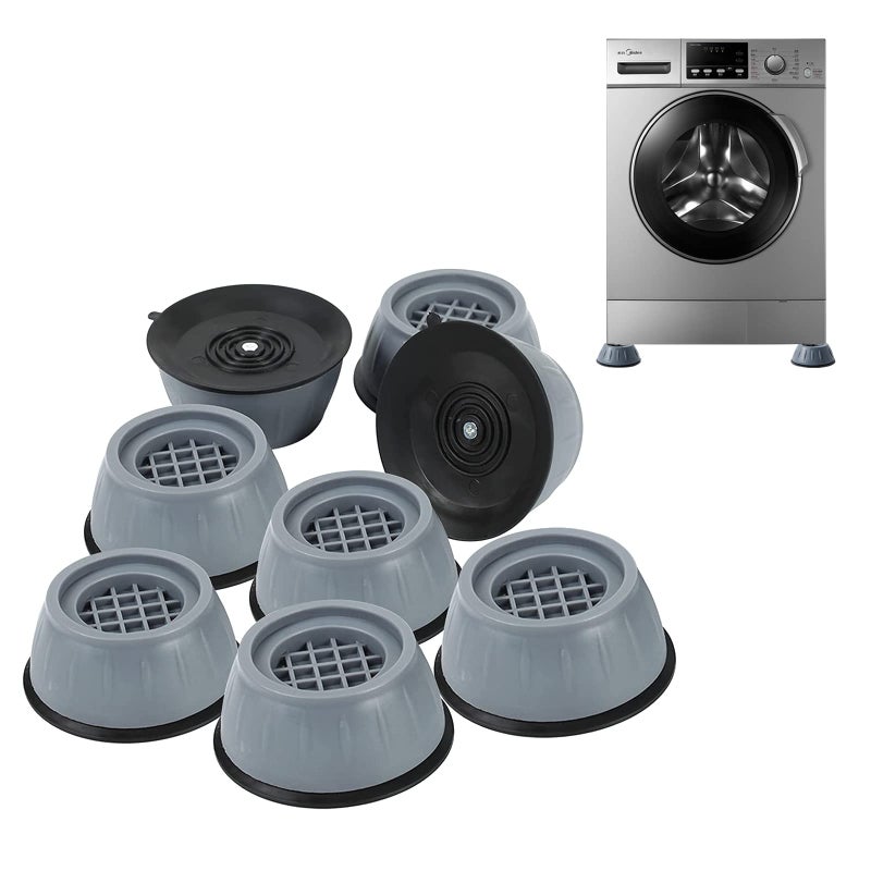 KRIZJUES Anti Vibration Pad for Washing Machine Support Set of 8, Rubber Washer Dryer Non Slip Shock Noise Cancelling Foot Mat, Anti-Walking Stabilizer Refrigerator Support Pad Pedestals for Washing Machine - Image 1