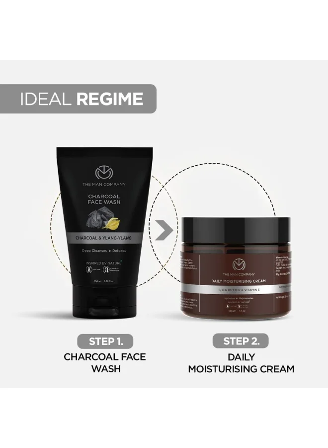 The Man Company Activated Charcoal Face Wash For Men Ylang Ylang & Argan Essential Oils Anti Pollution Acne Oil Control Unclog Pores Deep Cleansing Blackheads Removal All Skin Types 100ml Pack-1