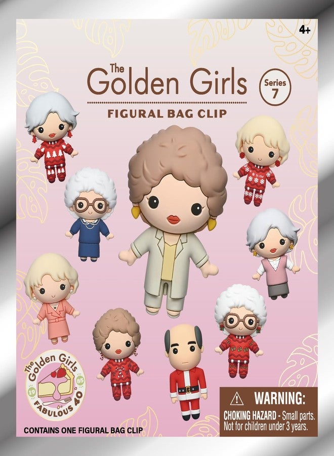 مونوغرام سلسلة الفتيات الذهبيات 7 - مشبك حقيبة قابل للتجميع 5 بوصات - حقيبة مفاجآت (شخصية واحدة عشوائية) - سلسلة مفاتيح/إكسسوار حقيبة ظهر لشخصية من المسلسل التلفزيوني | منتج مرخص رسميًا - Image 1