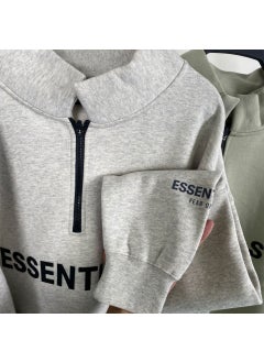 2020SS Half Zip FOG Essentials Fleece Hoodie Wood ash Charcoal