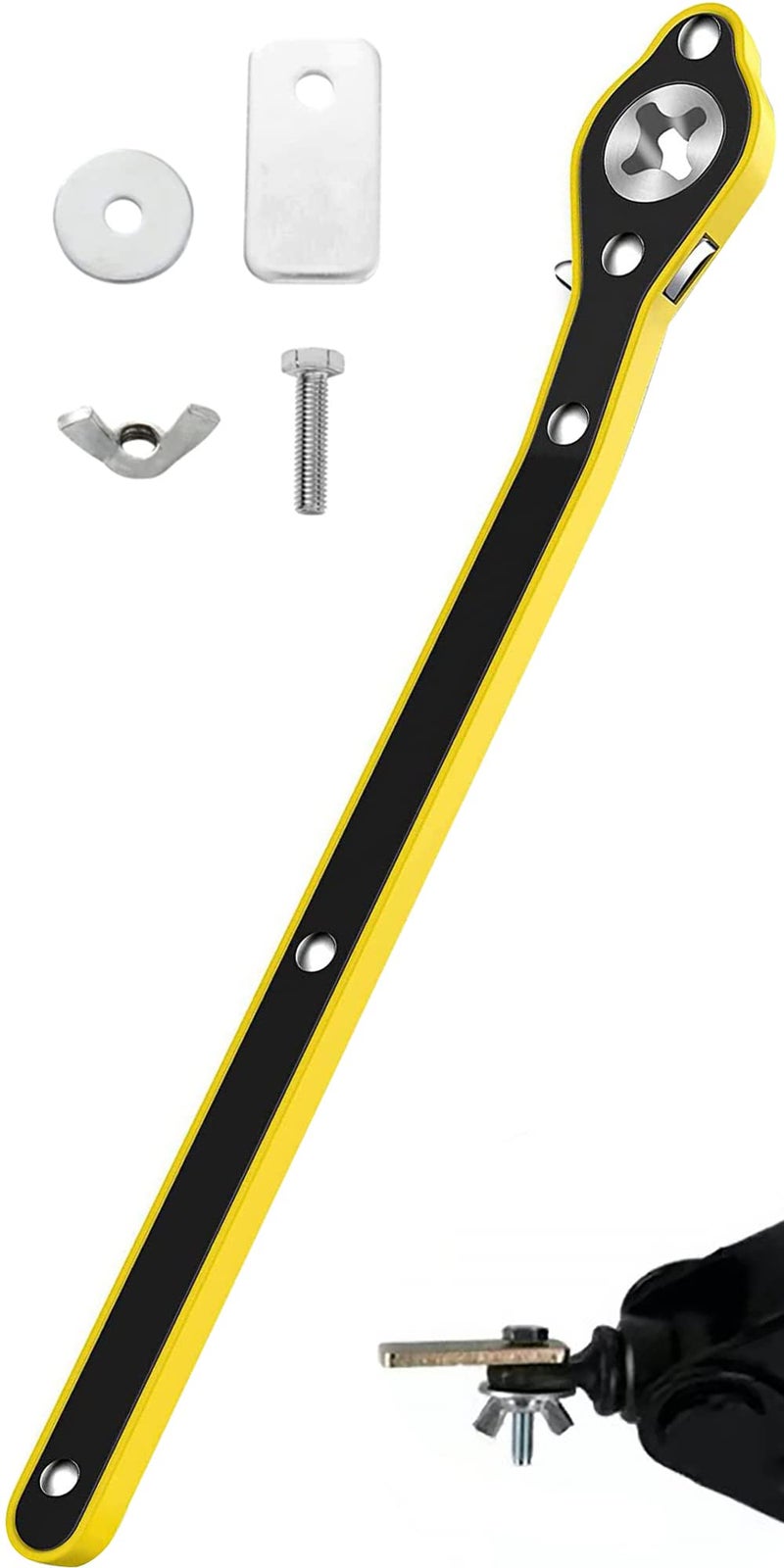 Car Jack Wrench 360 Swivel LaborSaving Car Jack Ratchet Wrench with Long Handle Scissor Jack Lift Speed Handle Tool for Travel Van SUV and Other Vehicles
