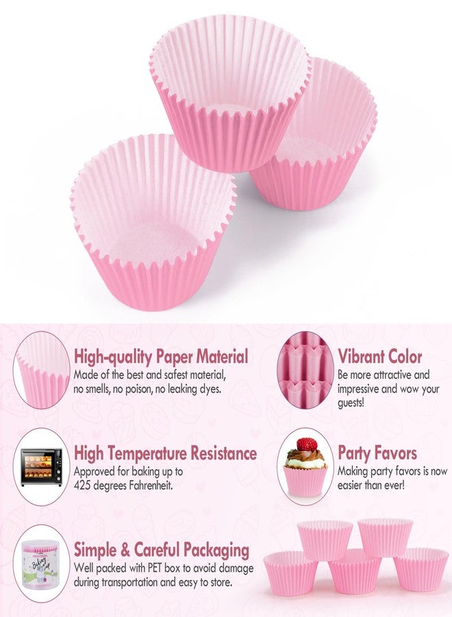 TRUSBER Pink Baking Cups, 100 pieces Standard Nonstick Cupcake Wrappers Baking Cup Holder Molds for Wedding, Birthday, Baby Shower, Holiday Party, Valentines Day Cupcake Liners - Image 3