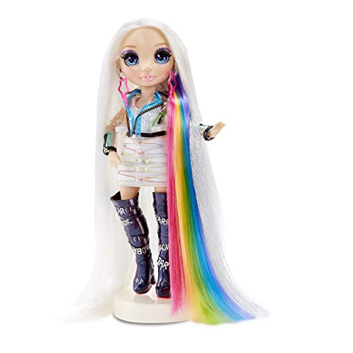 RAINBOW HIGH استوديو شعر قوس قزح - اصنع شعر قوس قزح مع دمية حصرية، لون شعر قابل للغسل طويل جداً وملابس وإكسسوارات كاملة للدمية - مجموعة لعب ممتعة للأطفال من عمر 4 سنوات فما فوق - Image 5